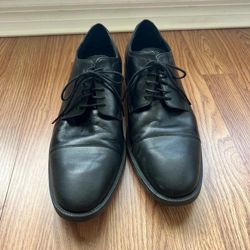 Cole Haan Cap Toe Oxford Black Leather Derby Shoes Grande 360 men’s 13